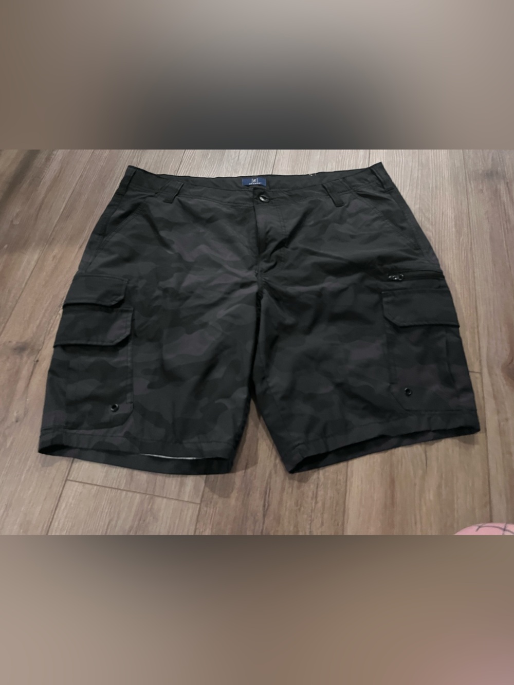 George Men's Black Camo Cargo Shorts